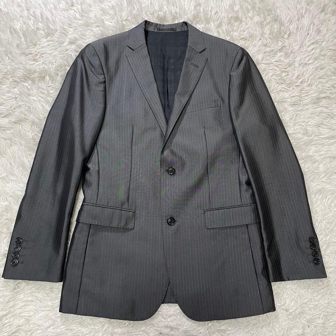 BURBERRY BLACKLABEL スーツ　セットアップ　光沢　Mサイズ　灰
