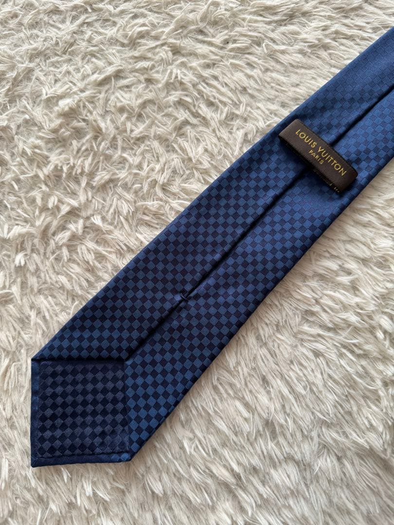 LOUIS VUITTON ネイビー チェック柄 ネクタイ