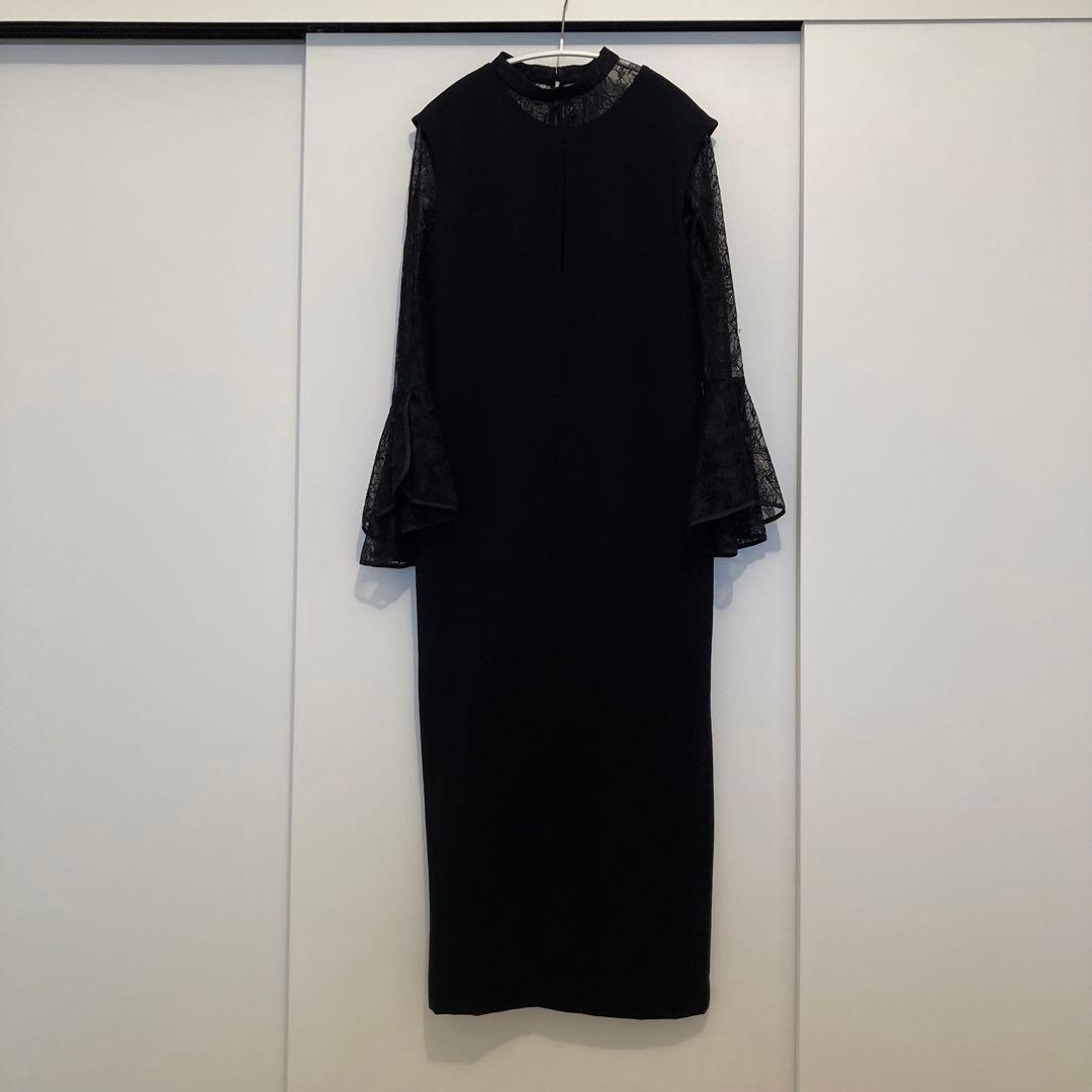 ニアナ ベルスリーブスリットドレス パーティードレス