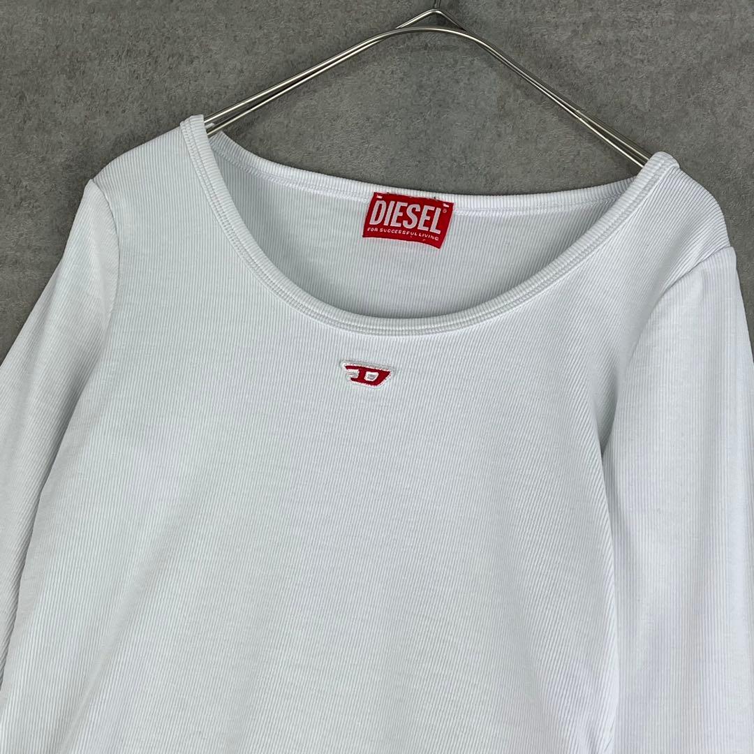 大人気 DIESEL ディーゼル（S）ホワイト 長袖 クロップドTシャツ
