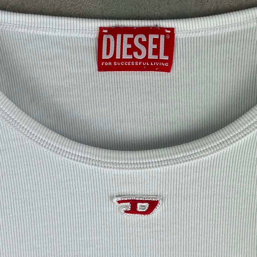 大人気 DIESEL ディーゼル（S）ホワイト 長袖 クロップドTシャツ
