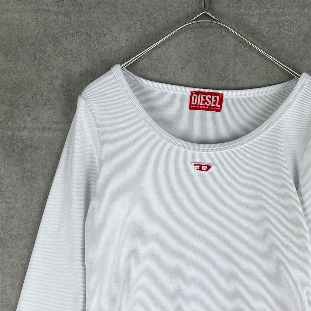 大人気 DIESEL ディーゼル（S）ホワイト 長袖 クロップドTシャツ