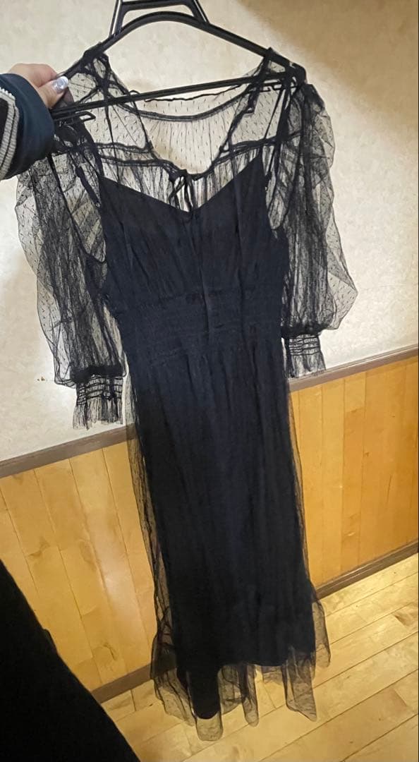 etoll. ドットチュール レイヤードドレスワンピース 結婚式