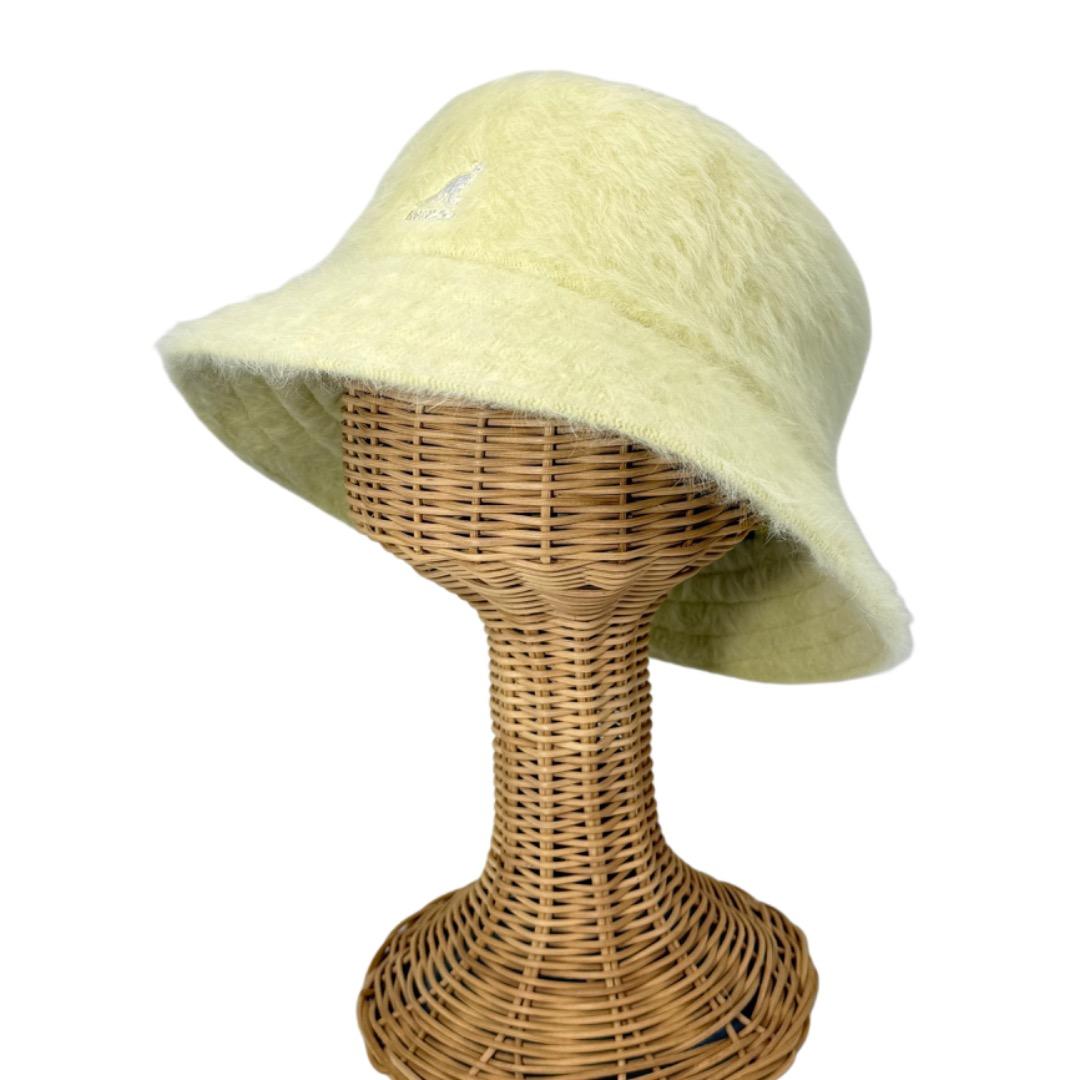 新色⭐️KANGOL　ファーゴラバケット　イエロー　Lサイズ　アンゴラ