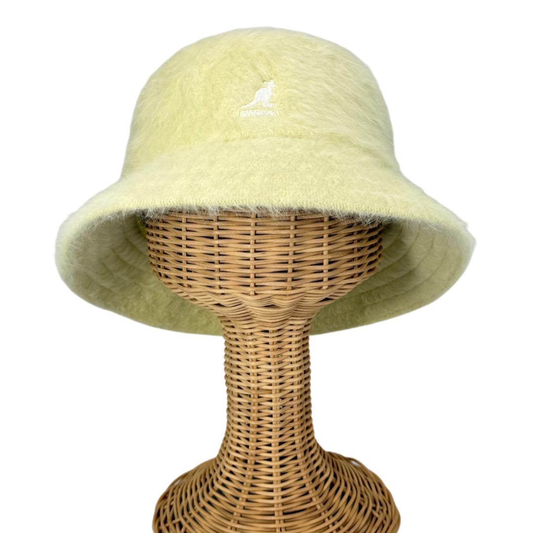 新色⭐️KANGOL　ファーゴラバケット　イエロー　Lサイズ　アンゴラ