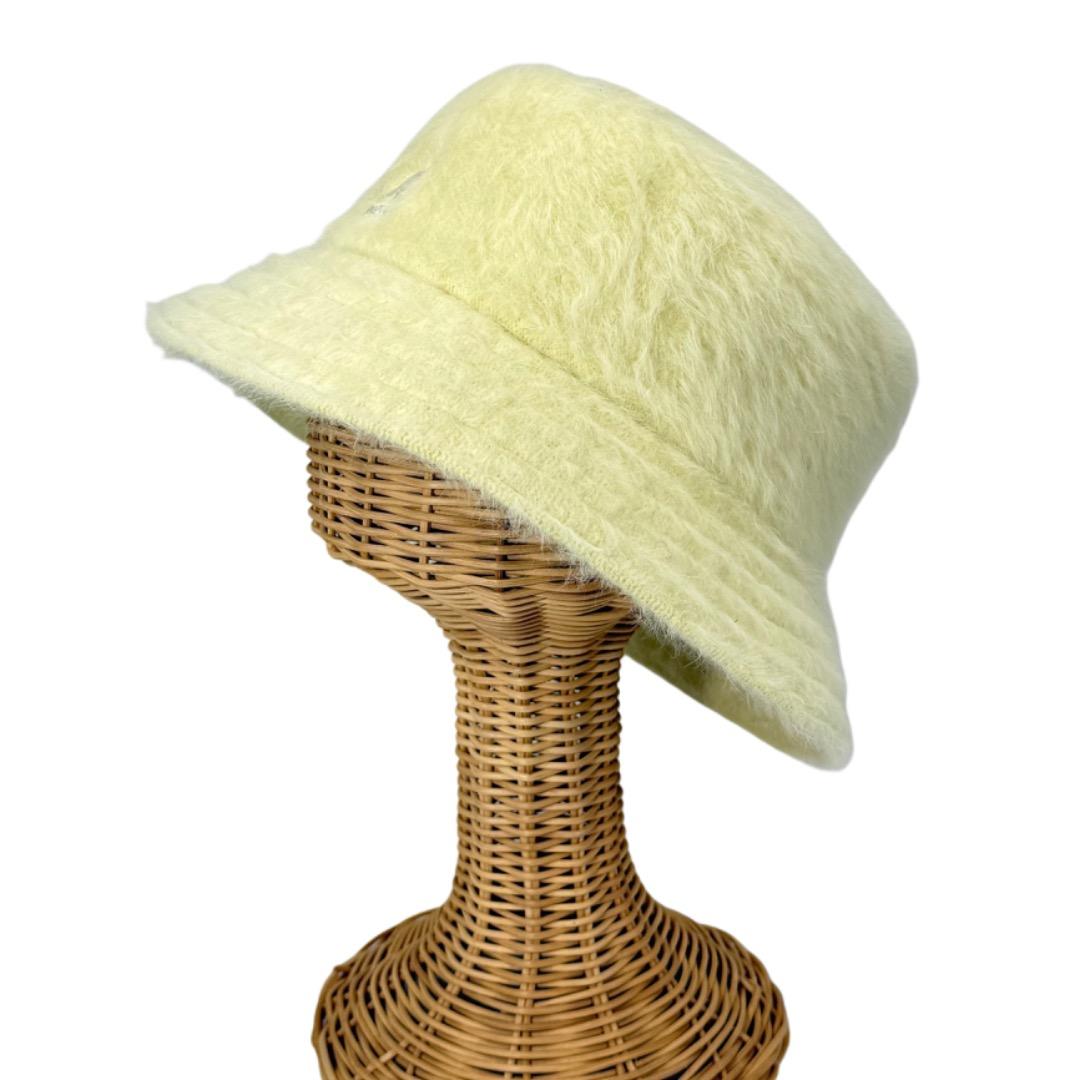 新色⭐️KANGOL　ファーゴラバケット　イエロー　Lサイズ　アンゴラ