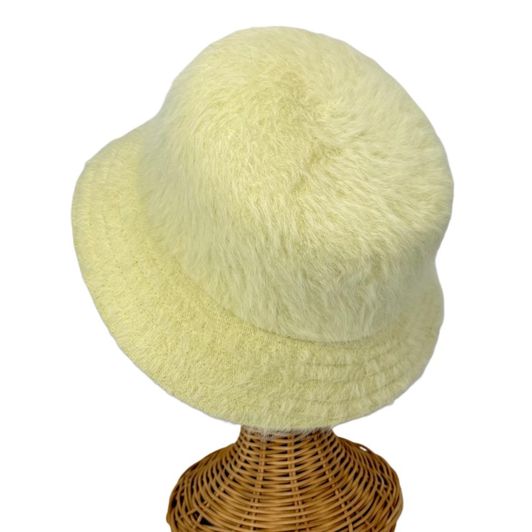 新色⭐️KANGOL　ファーゴラバケット　イエロー　Lサイズ　アンゴラ