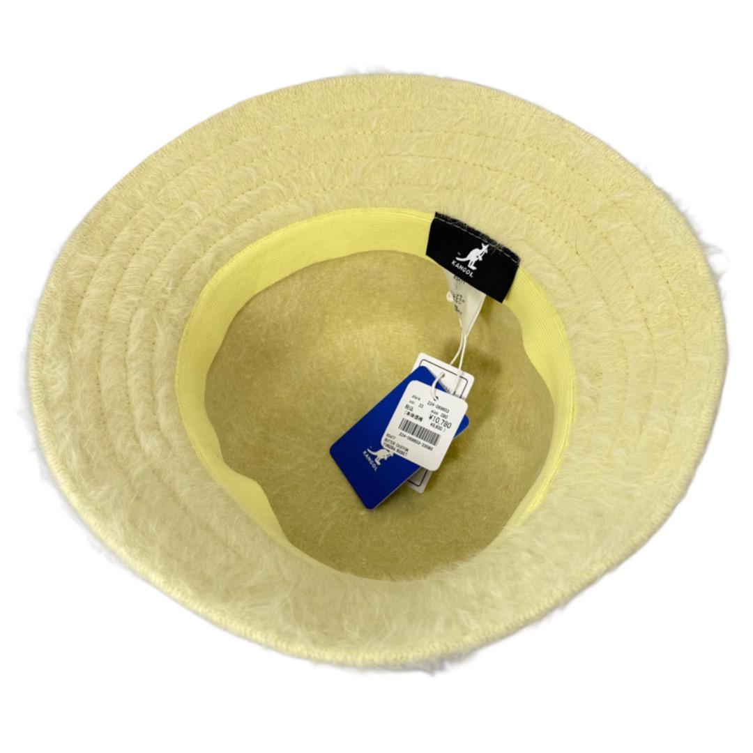 新色⭐️KANGOL　ファーゴラバケット　イエロー　Lサイズ　アンゴラ