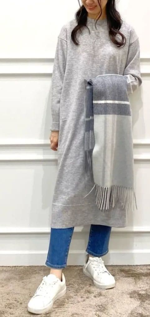 23区【洗える】ウールカシミヤ ニットワンピース 32 黒