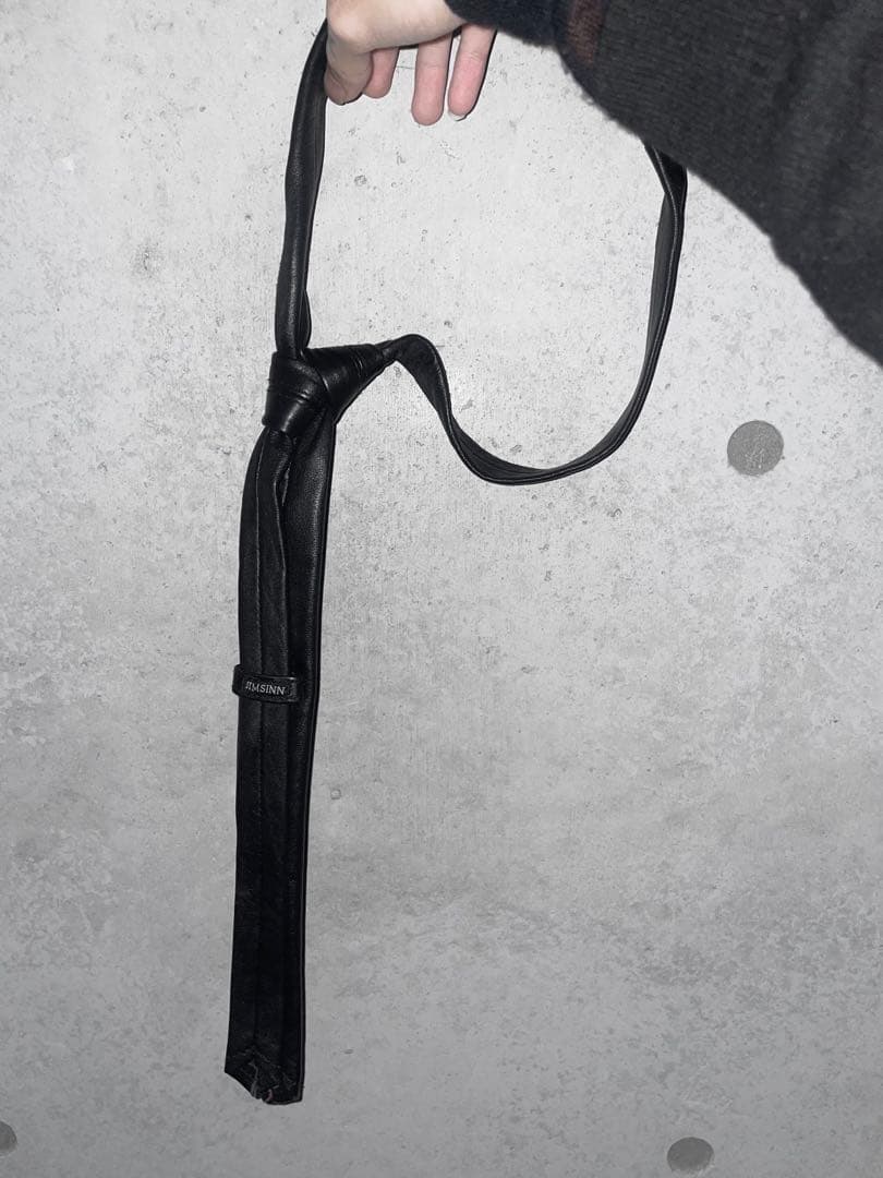 小物 JIMSINN black leather necktie