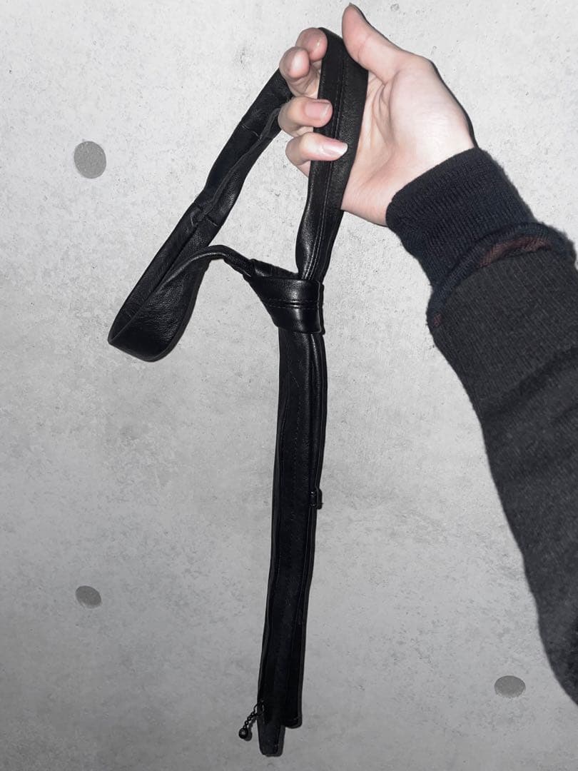 小物 JIMSINN black leather necktie