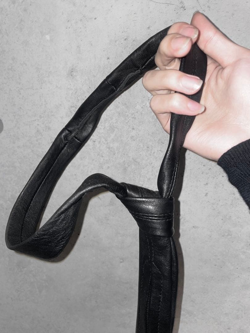 小物 JIMSINN black leather necktie