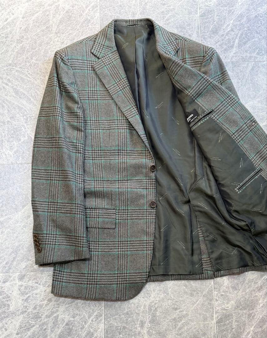 KITON キートン 100% カシミヤ テーラードジャケット チェック柄 48