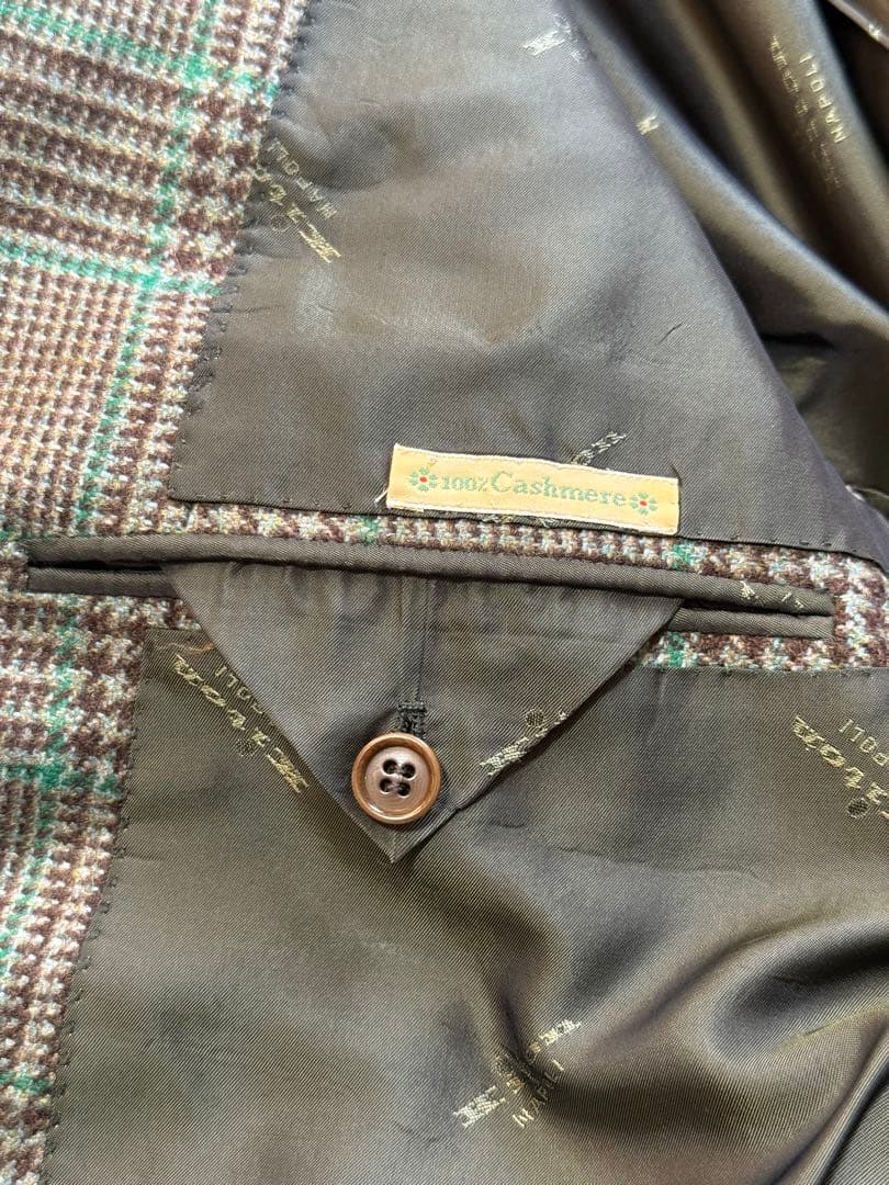 KITON キートン 100% カシミヤ テーラードジャケット チェック柄 48