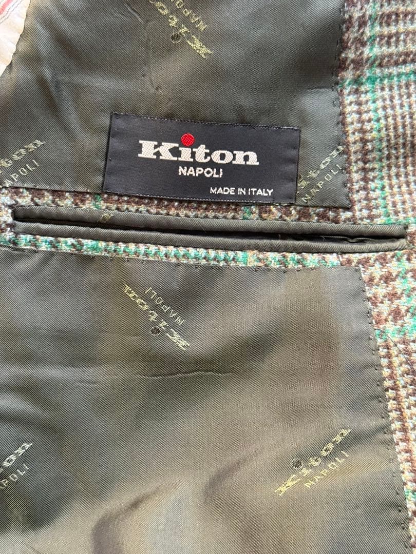 KITON キートン 100% カシミヤ テーラードジャケット チェック柄 48
