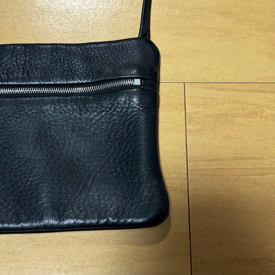 Aeta ディアレザー フラットポーチ ショルダー TypeA ブラック