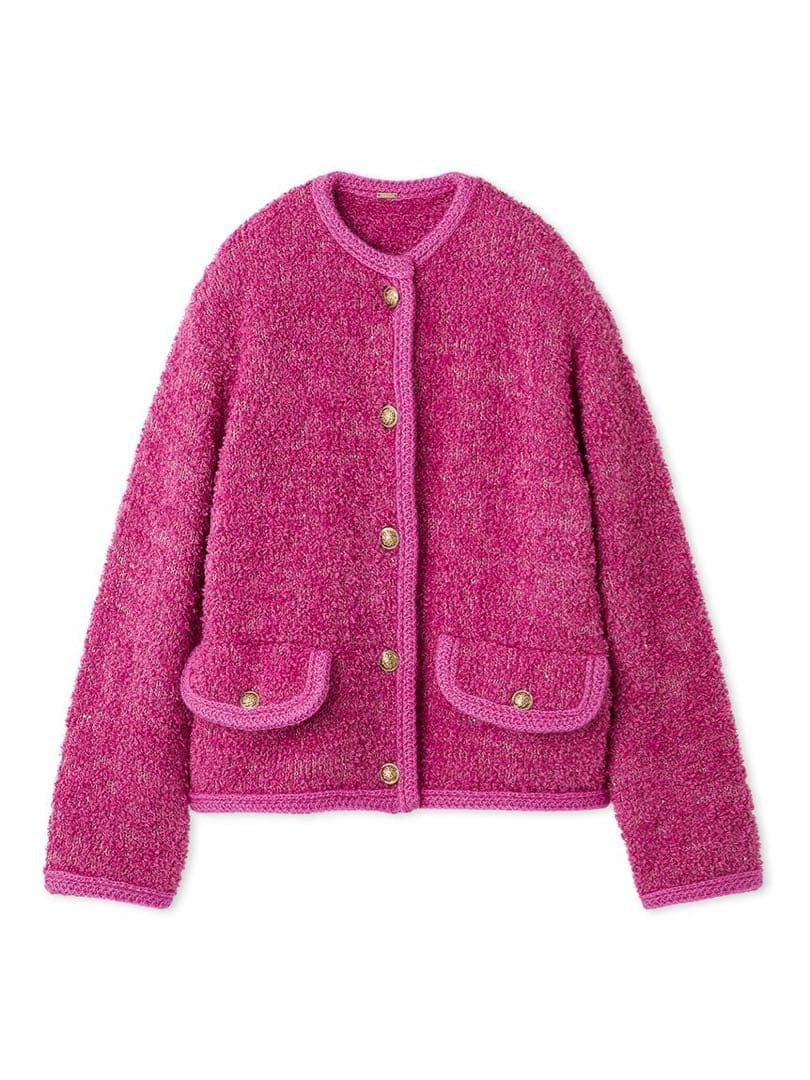 （新品タグ付き）ミラオーウェン金釦テディラメニットジャケット ピンク サイズ0