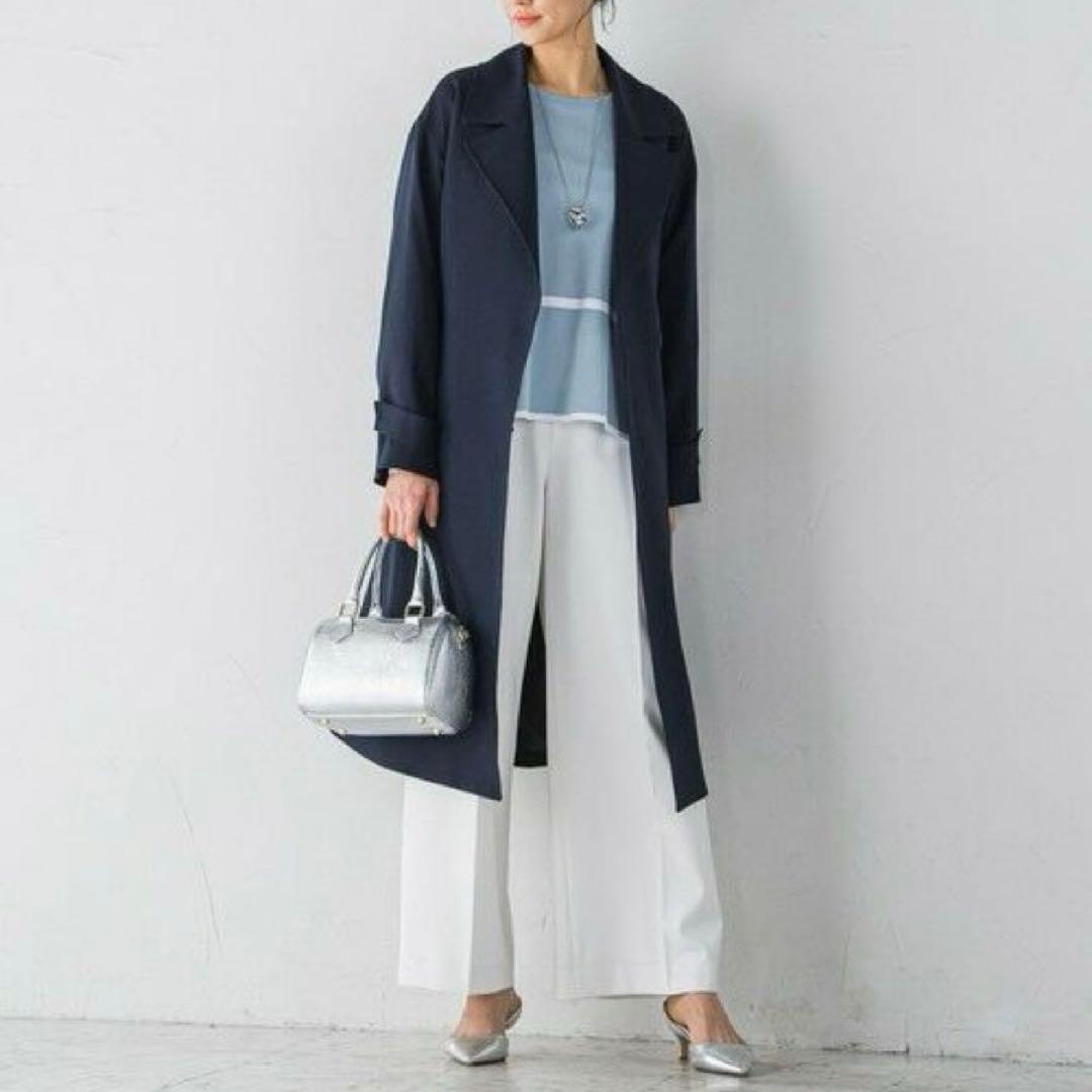 【美品】 2025SS ロートレアモン　防シワUVトレンチコート　ネイビー