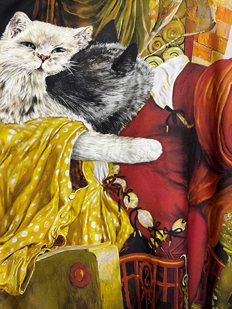 &ellecy アンドエルシー　ネコ　オペラ　シャツ　猫　柄