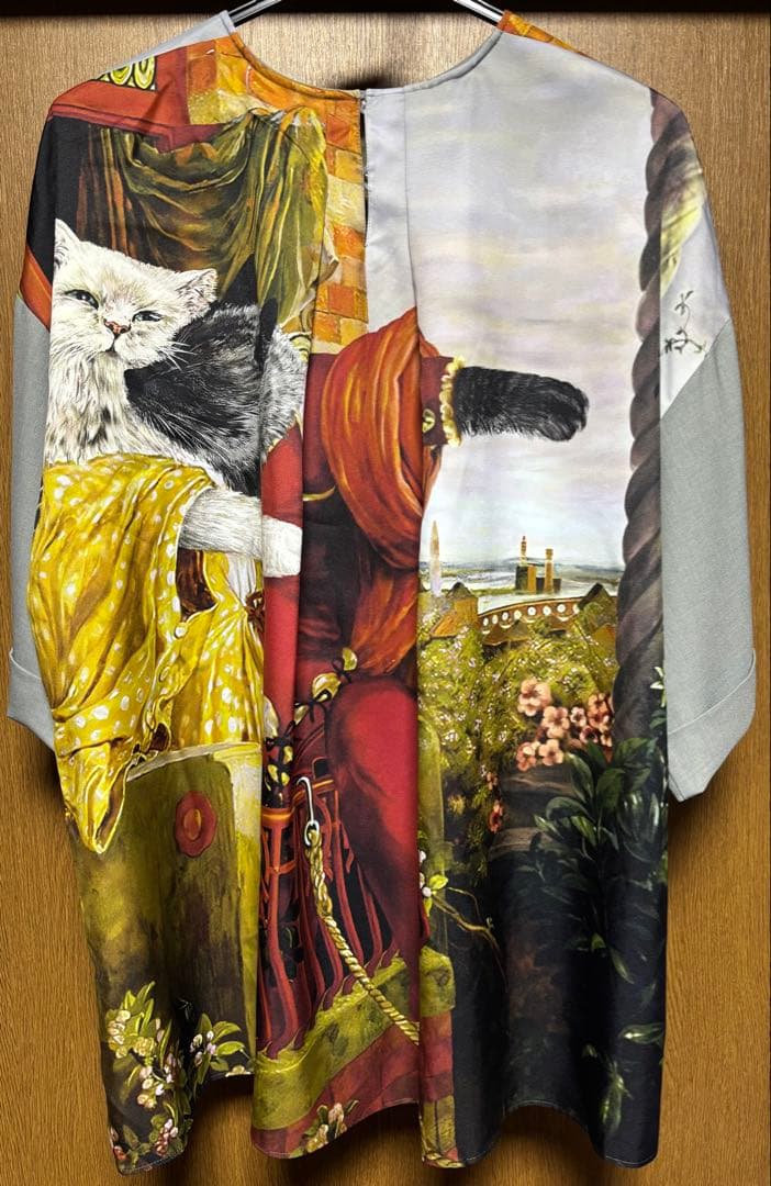 &ellecy アンドエルシー　ネコ　オペラ　シャツ　猫　柄