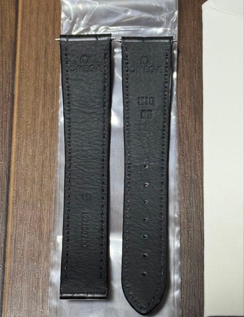 【masaru】OMEGA 純正ブラックアリゲーターレザーストラップ