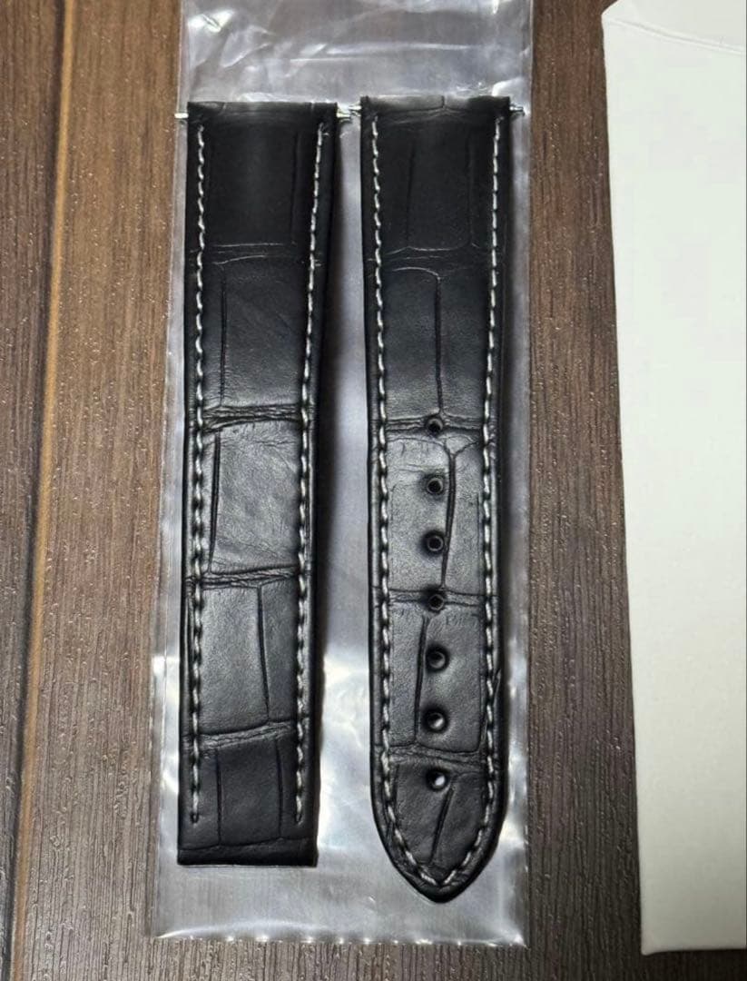 【masaru】OMEGA 純正ブラックアリゲーターレザーストラップ