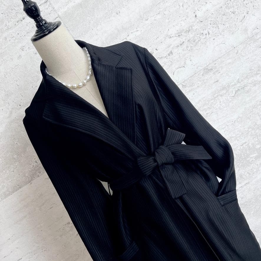 極美品★HERMES★シルク★ダブルフェイス★刺繍ライン★ベルト★コート