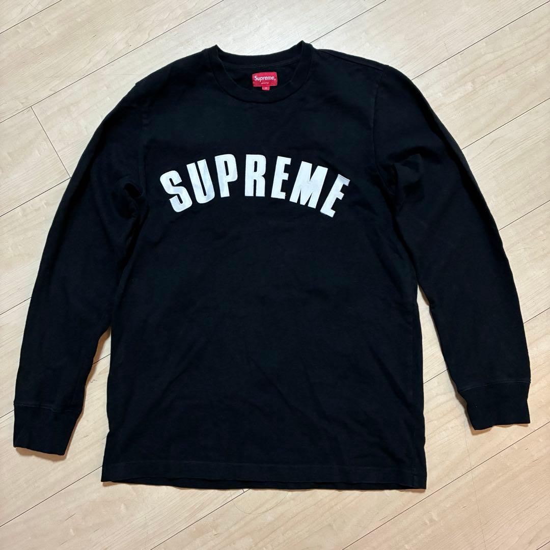 SUPREME（シュプリーム） 16SS アーチロゴ 長袖Tシャツ　ブラック