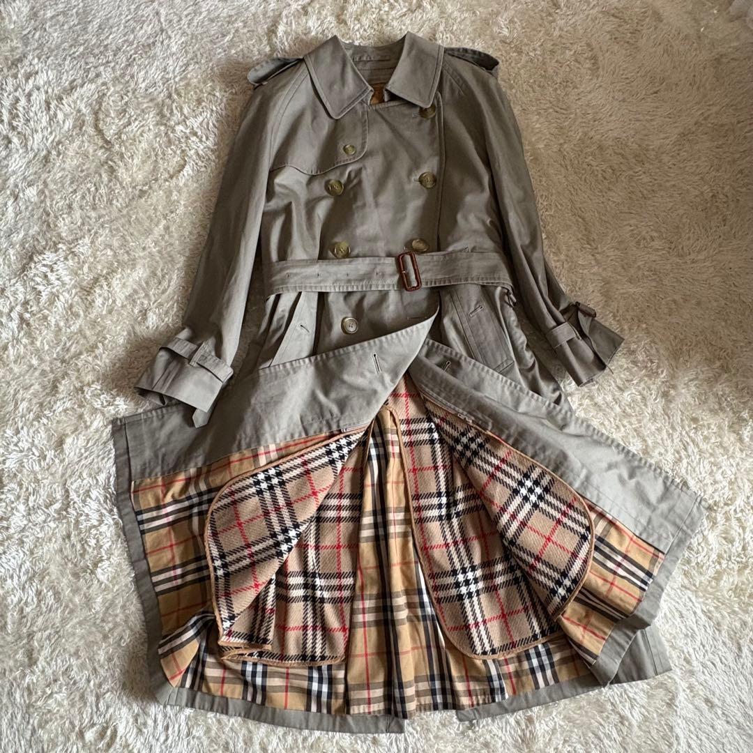 バーバリー トレンチコート ダブル ライナー ノバチェック ベルト L〜XL相当