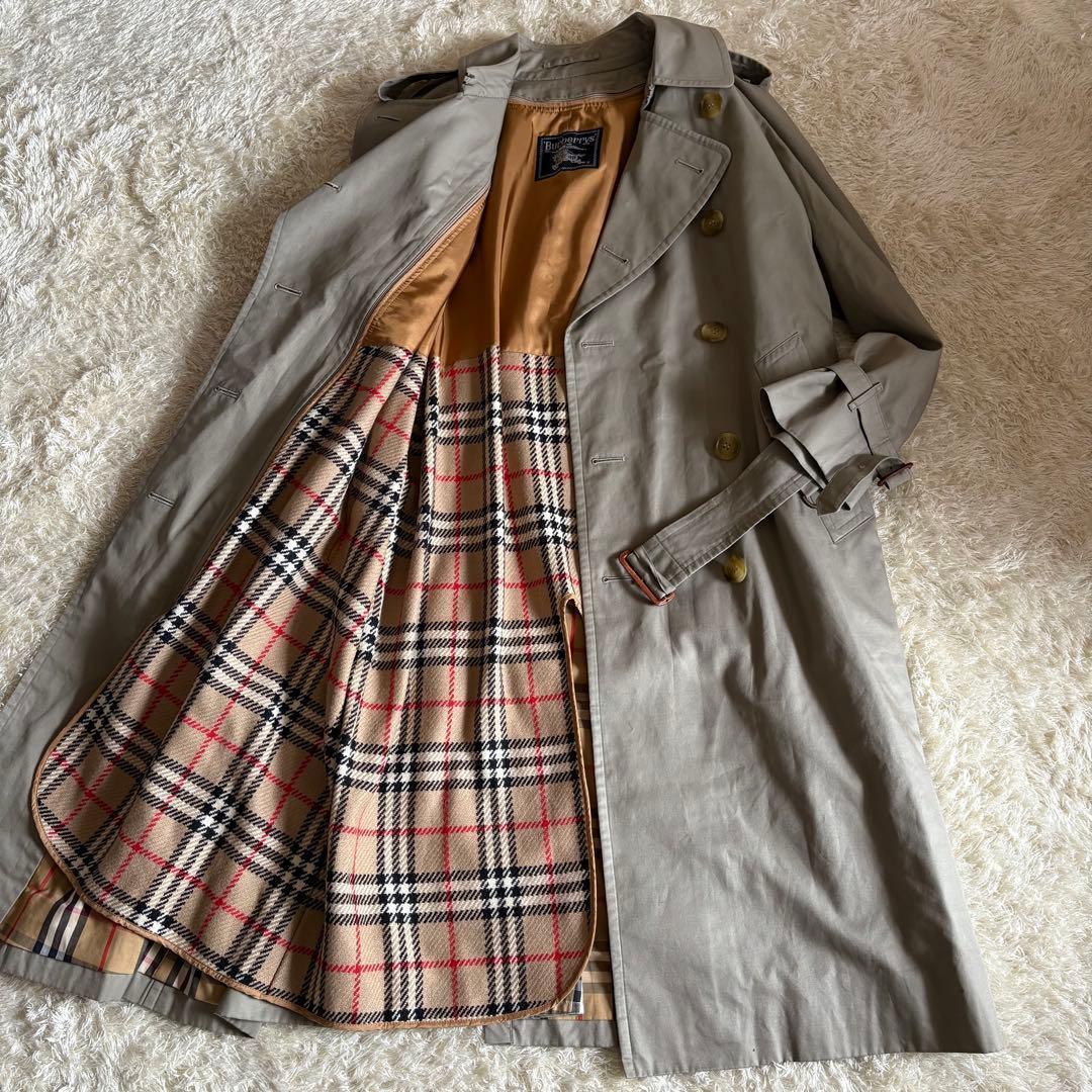 バーバリー トレンチコート ダブル ライナー ノバチェック ベルト L〜XL相当