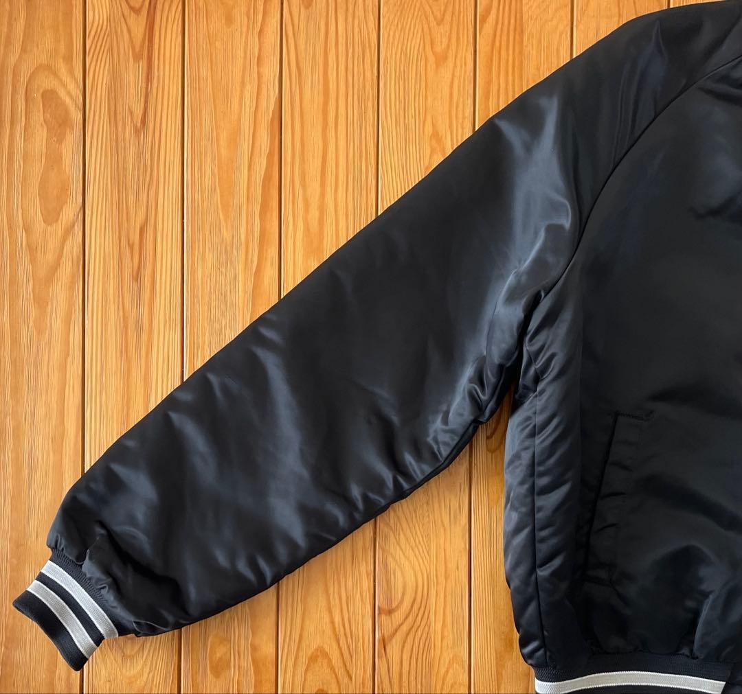 【今だけお得・美品】USA製NFL レイダース チョークライン スタジャン 黒