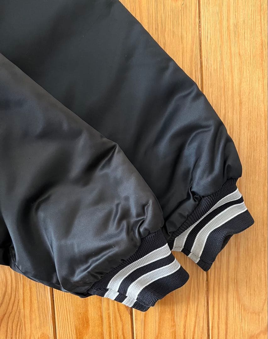 【今だけお得・美品】USA製NFL レイダース チョークライン スタジャン 黒