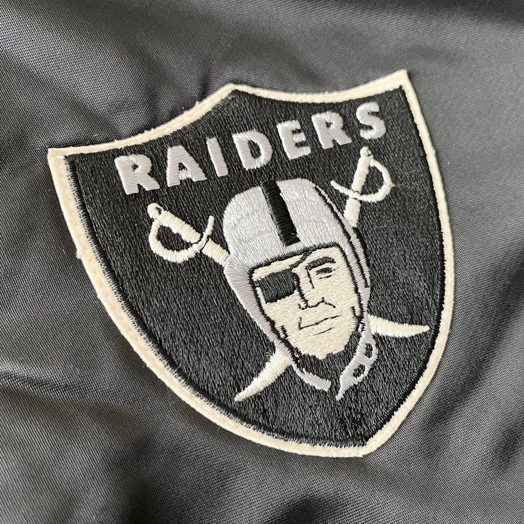 【今だけお得・美品】USA製NFL レイダース チョークライン スタジャン 黒