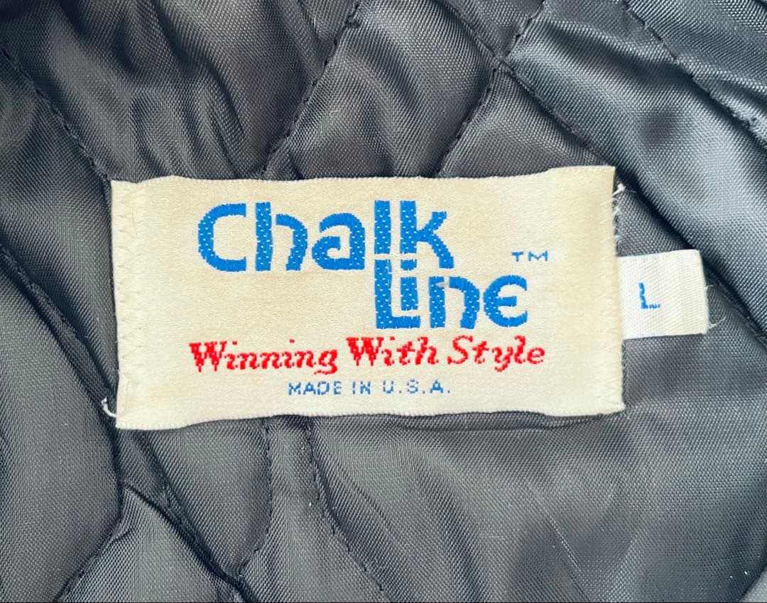 【今だけお得・美品】USA製NFL レイダース チョークライン スタジャン 黒