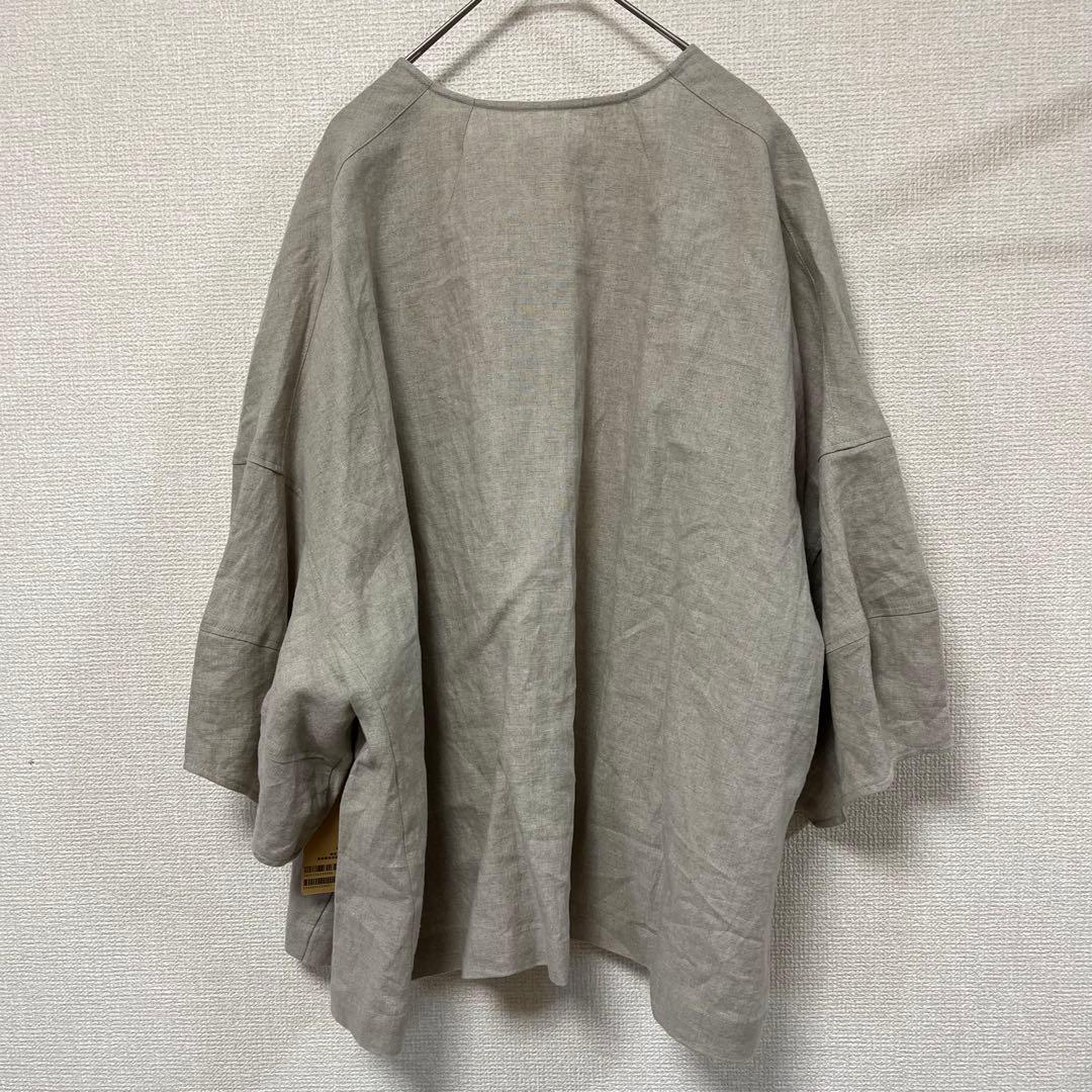 新品❣️BEARDSLEY ビアズリー リネン羽織 ノーカラージャケット ベージュ