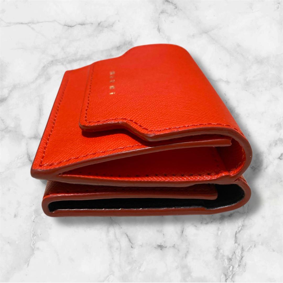 MARNIマルニ★三つ折りミニ財布トリフォールドウォレット★インディアンオレンジ