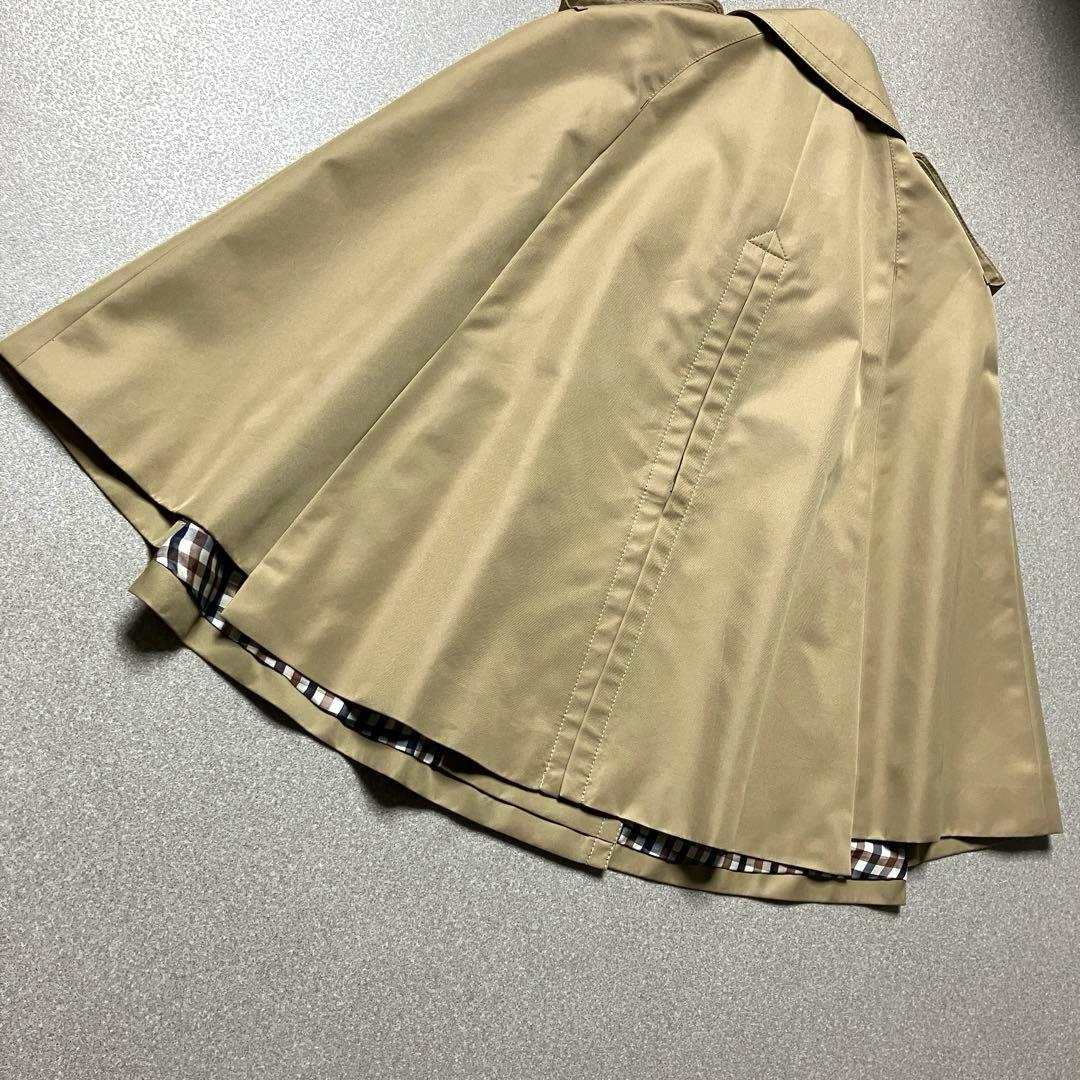 【希少✨美品 ポンチョ】アクアスキュータム 裏地チェック コート ハニーベージュ