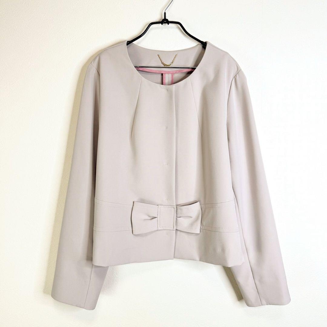 ローズティアラ大きいサイズ ダブルクロスリボンジャケット