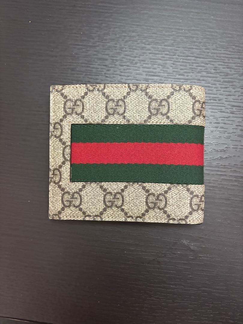 ベ*た様 超美品　GUCCI GGキャンバス 二つ折り財布　箱付き