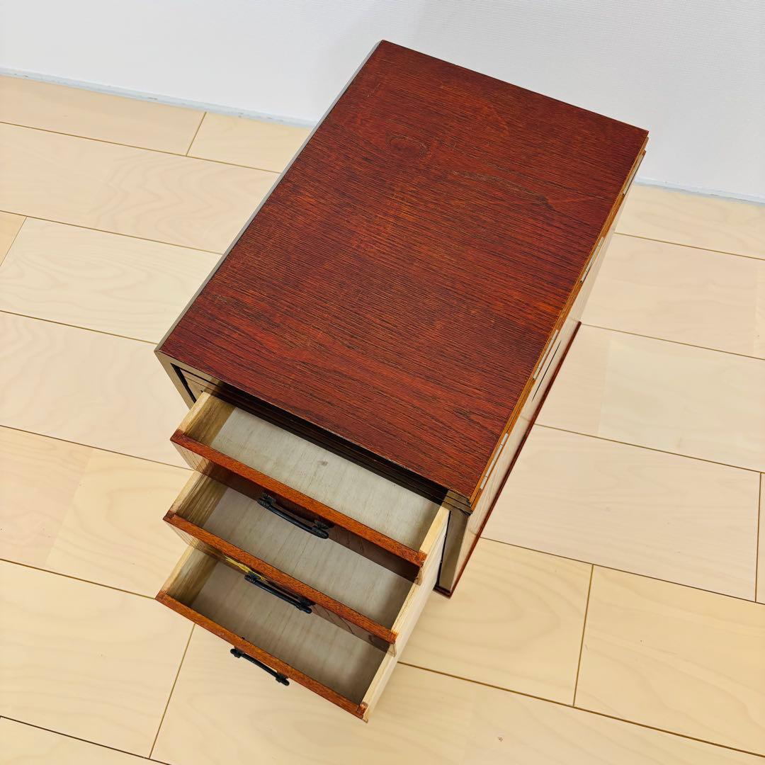 折り畳み式 文机 和机　引出し 抽斗 3段　昭和レトロ　アンティーク