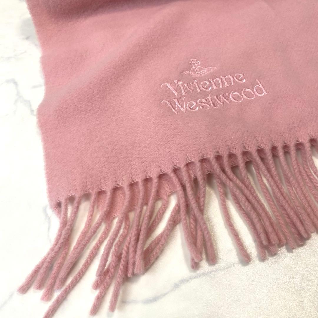 未使用レベル✨Vivienne Westwood あったかウールマフラー　ピンク