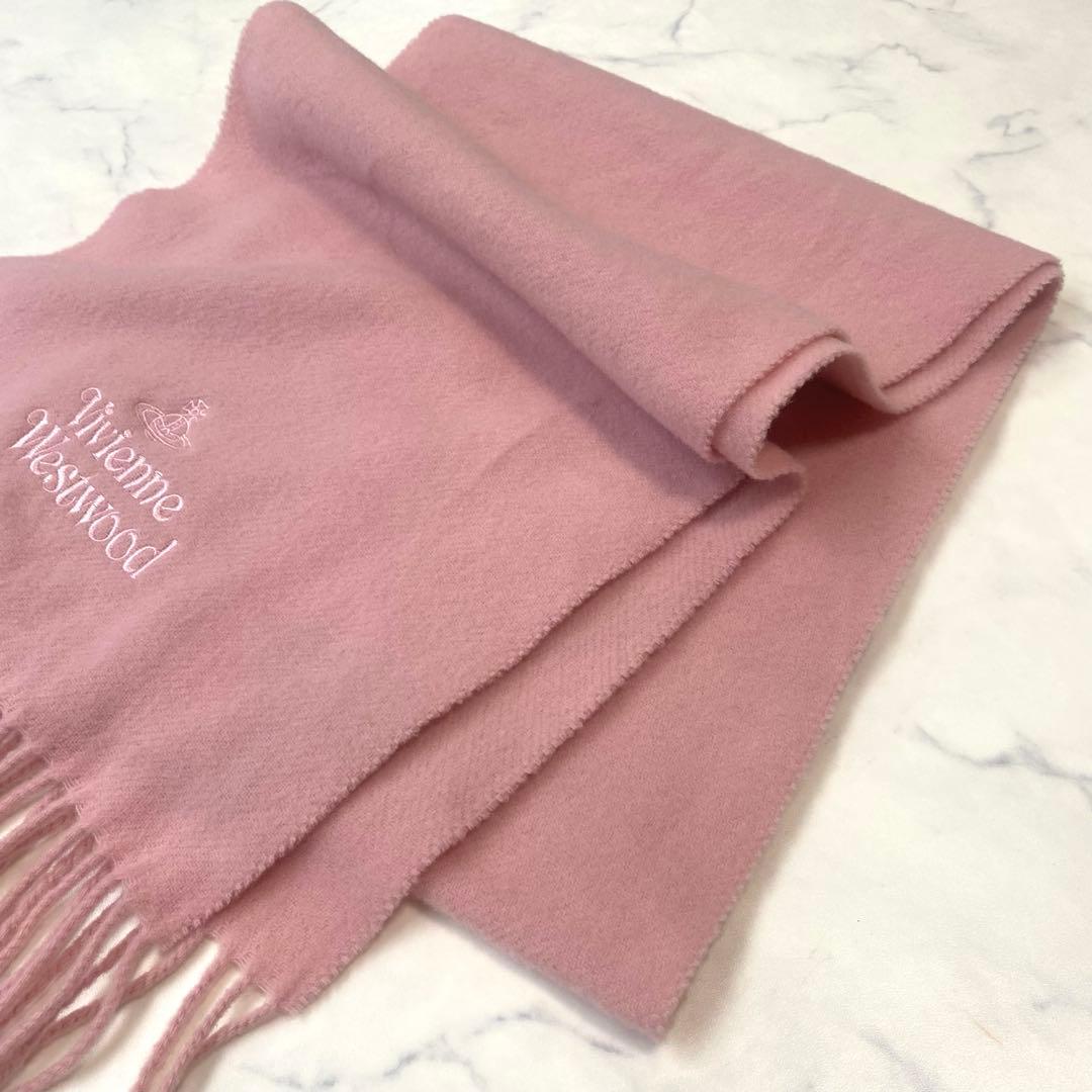未使用レベル✨Vivienne Westwood あったかウールマフラー　ピンク