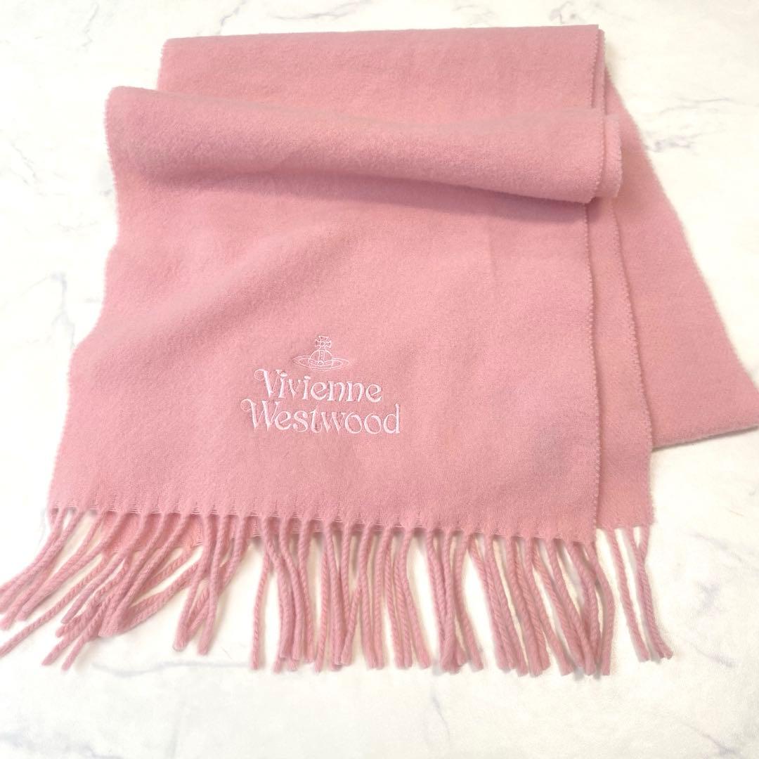 未使用レベル✨Vivienne Westwood あったかウールマフラー　ピンク