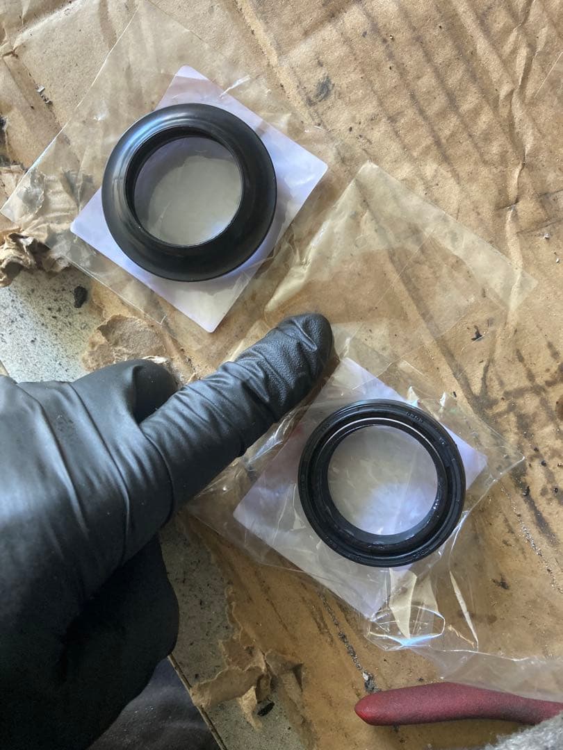 美品 NS-1 フロントフォーク 曲がり確認　シートパイプ加工済 画像　流用