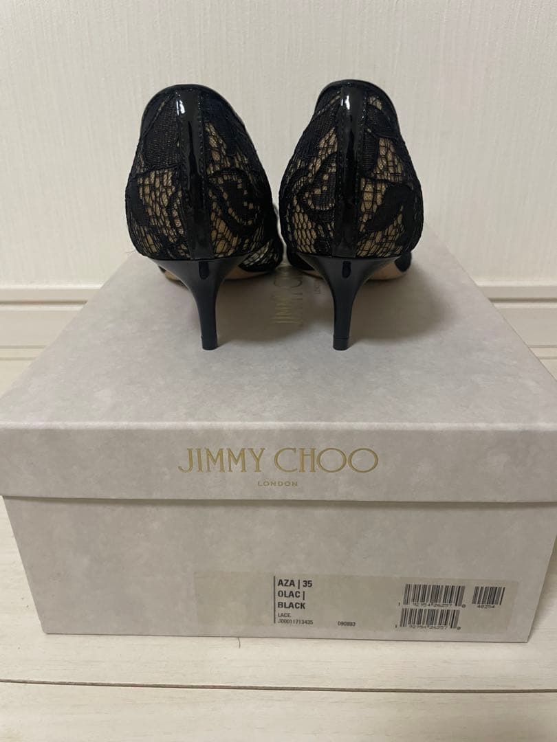 JIMMY CHOO ブラックレースパンプス