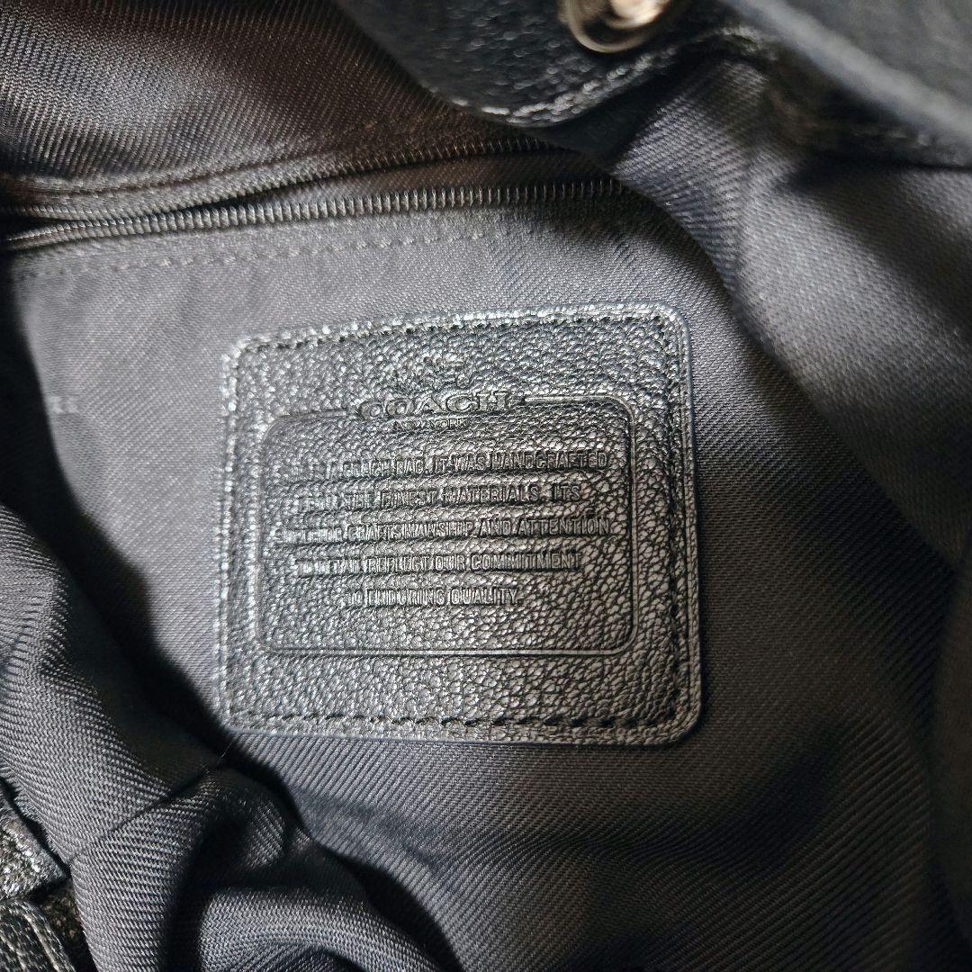 本日限定☆COACH コーチ クロスボディ ショルダーバッグ 巾着型 黒 レザー