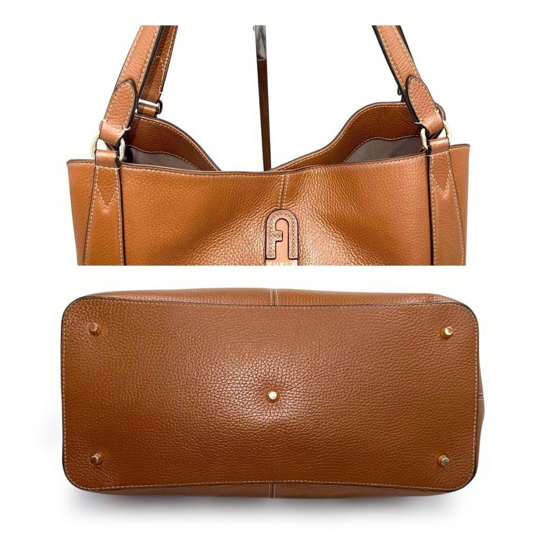 ✨美品✨ フルラ ダフネ 3層 トートバッグ ショルダー 大容量 ブラウン