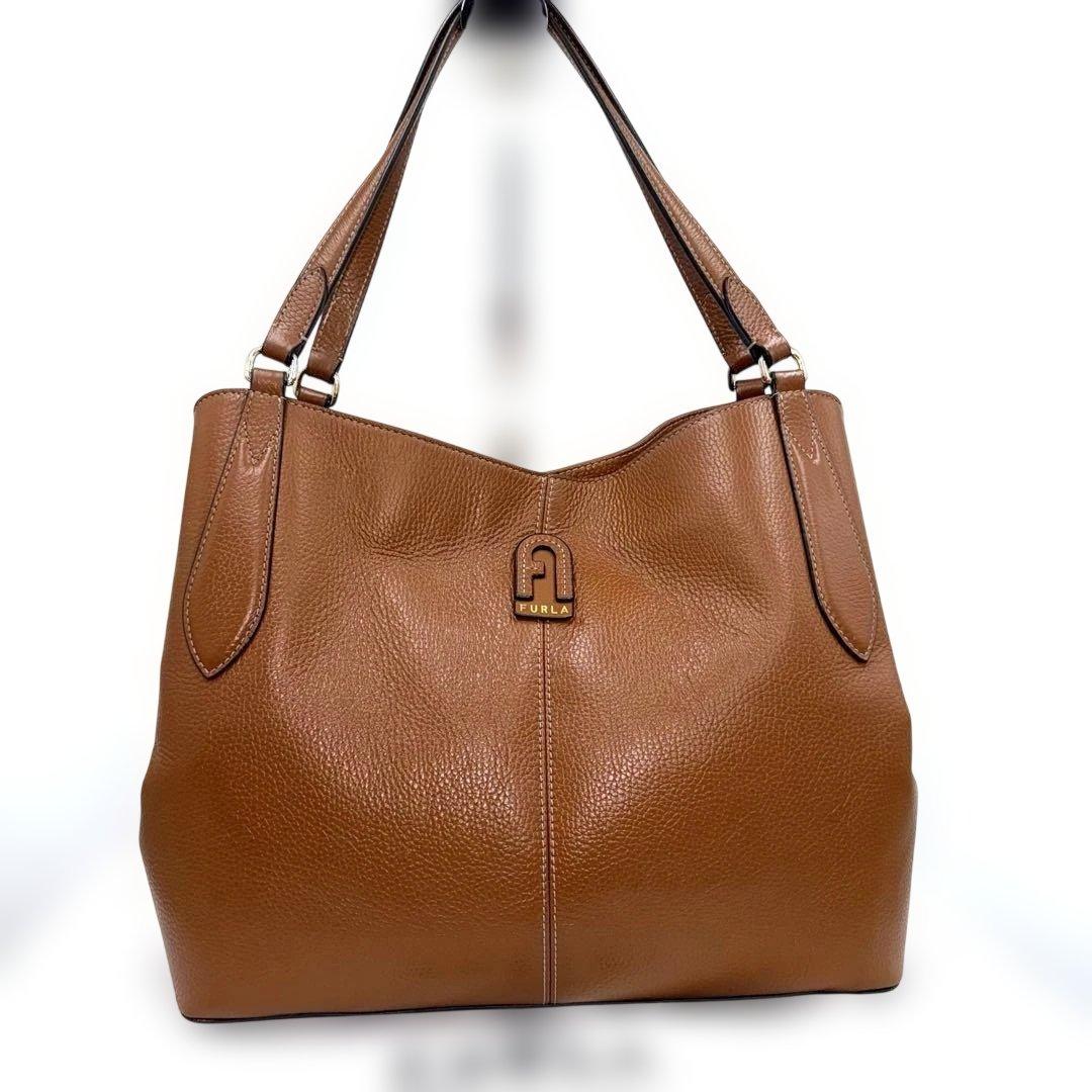 ✨美品✨ フルラ ダフネ 3層 トートバッグ ショルダー 大容量 ブラウン