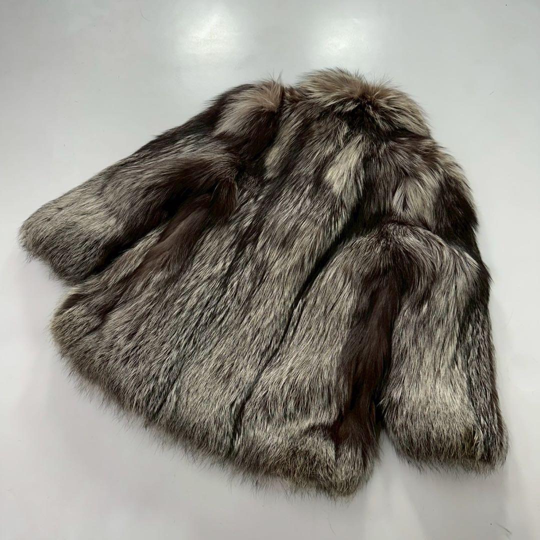 ボリューム◎シルバーフォックス ファーコート 毛並み良好 13号　大きいサイズ