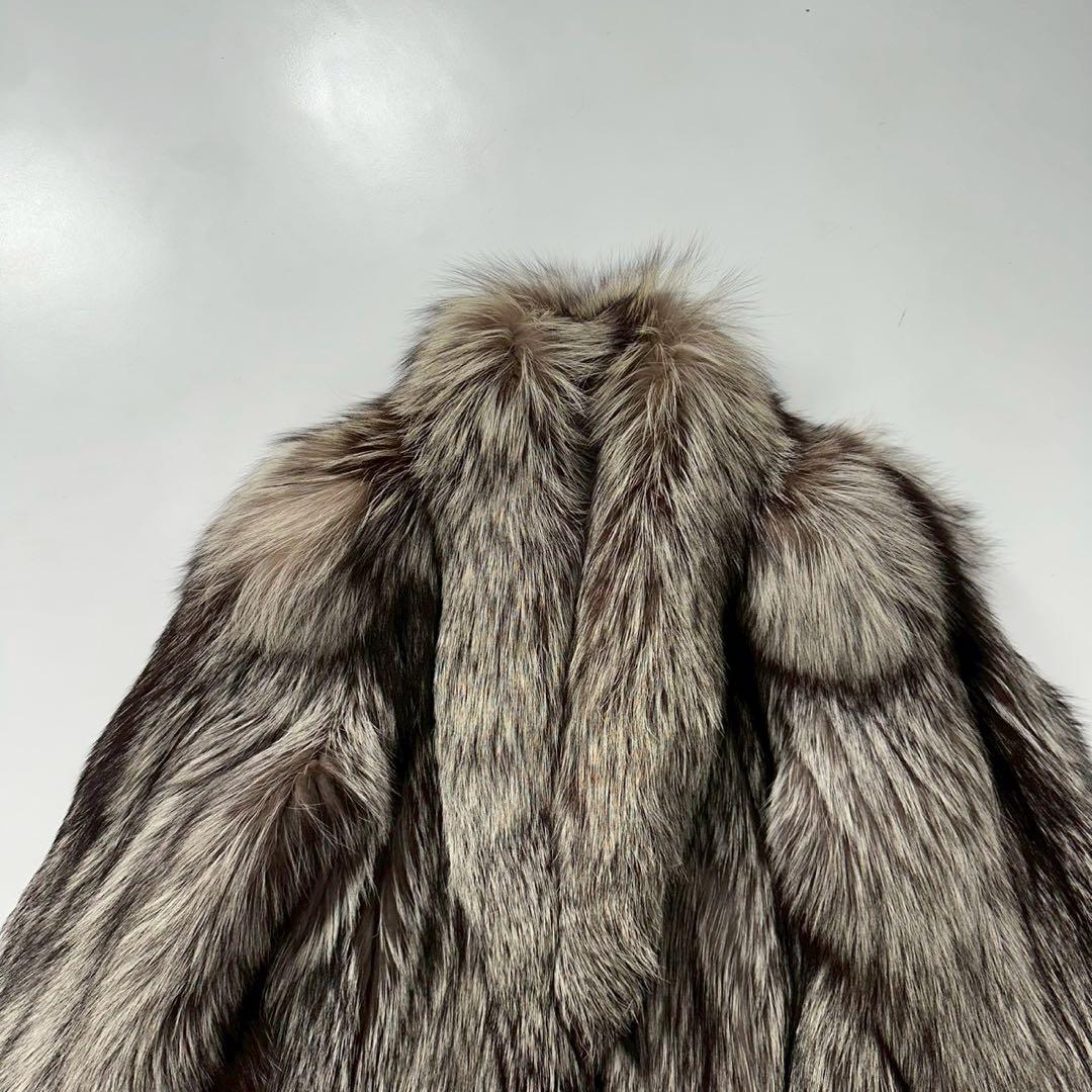 ボリューム◎シルバーフォックス ファーコート 毛並み良好 13号　大きいサイズ